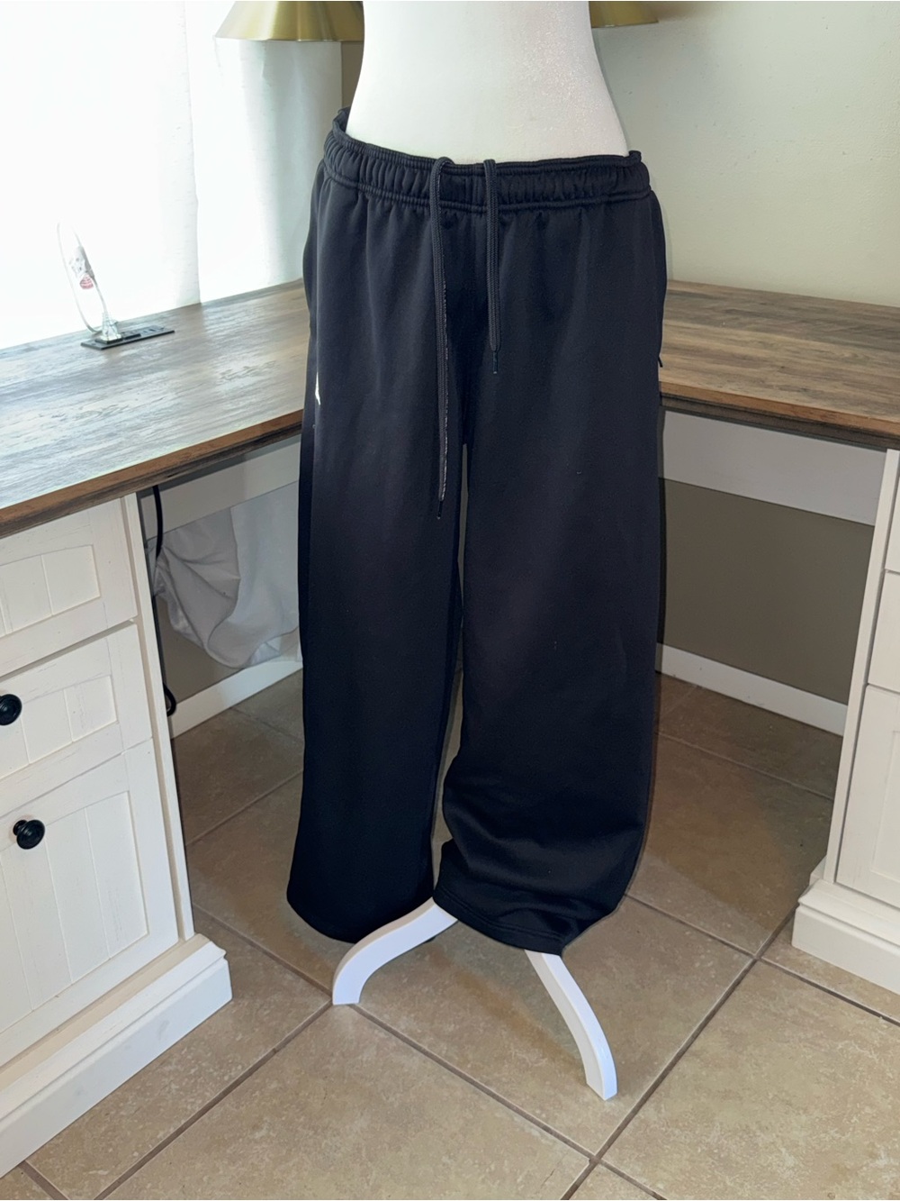 Adidas Men's Black Drawstring Sweatpants Large